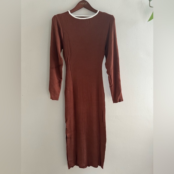 Brown Cut out Bodycon Midi dress size XL - Picture 4 of 8